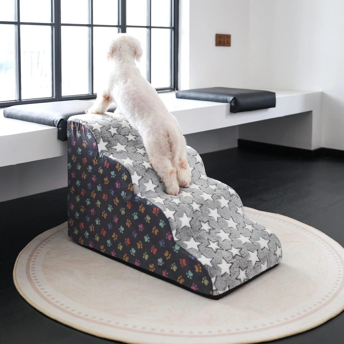 Detachable And Washable Kennel Memory Foam Dog Sofa Stairs Pet 4-5 Steps Stairs for Small Dog Cat Ramp Ladder