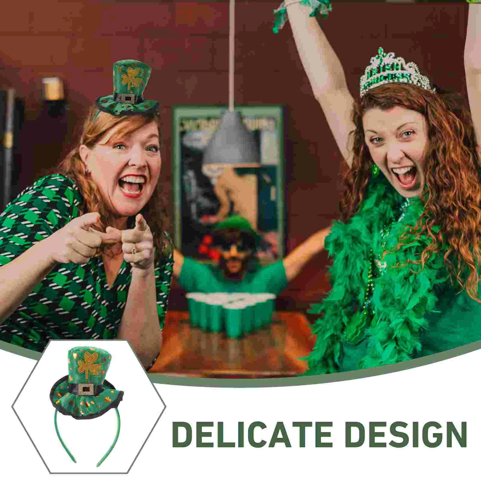Hat Women Hair Accessories Girls Headband Party Hats St Patrick Decor Shamrock Hair Hoops Festive Supplies Saint party hat birthday headband set unicorn headband rabbit headband