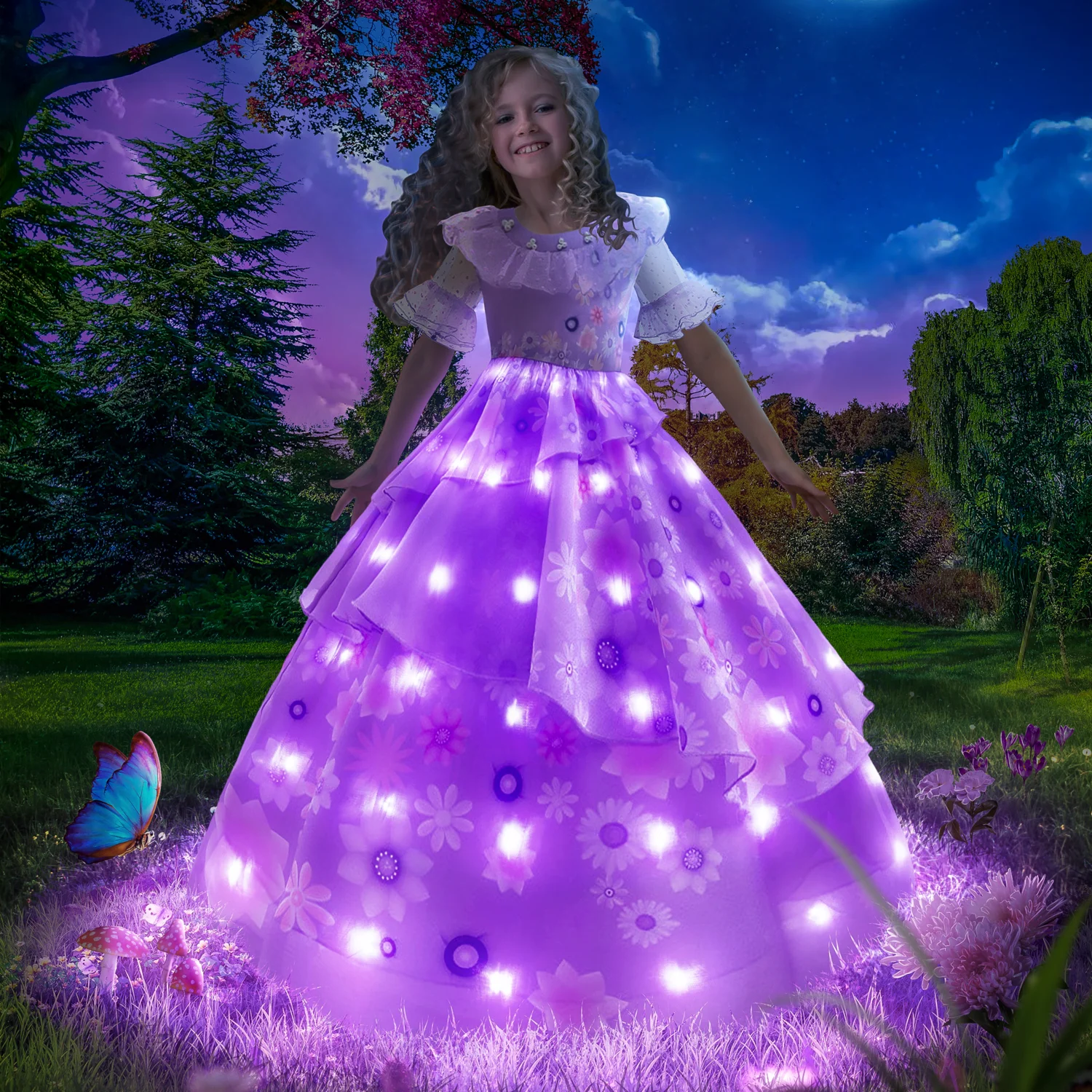 Tilgivende forbrydelse Antologi Uporpor Encanto Costume Princess LED Light Up Dress Glamour Girl Cosplay  Isabela Mirabell Carnival Christmas Birthday Party Gown| | - AliExpress