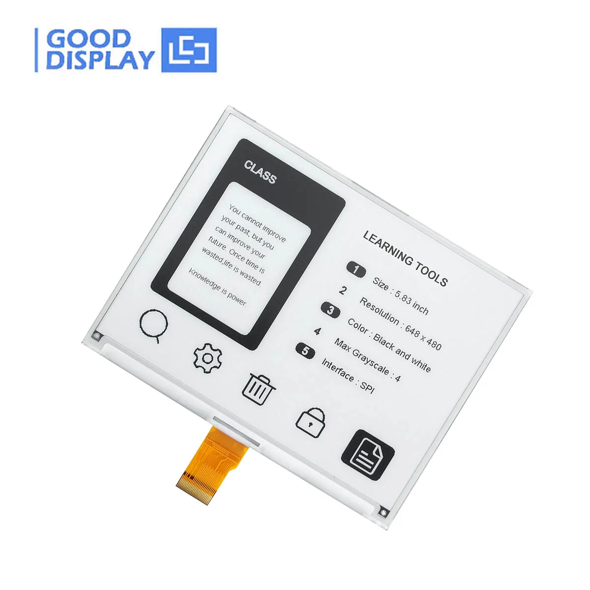 Monitor Eletrônico da E-tinta do Papel Boa Exposição Apoio Rapidamente Refresca 583 Gdey0583t81 o - Imagem 3