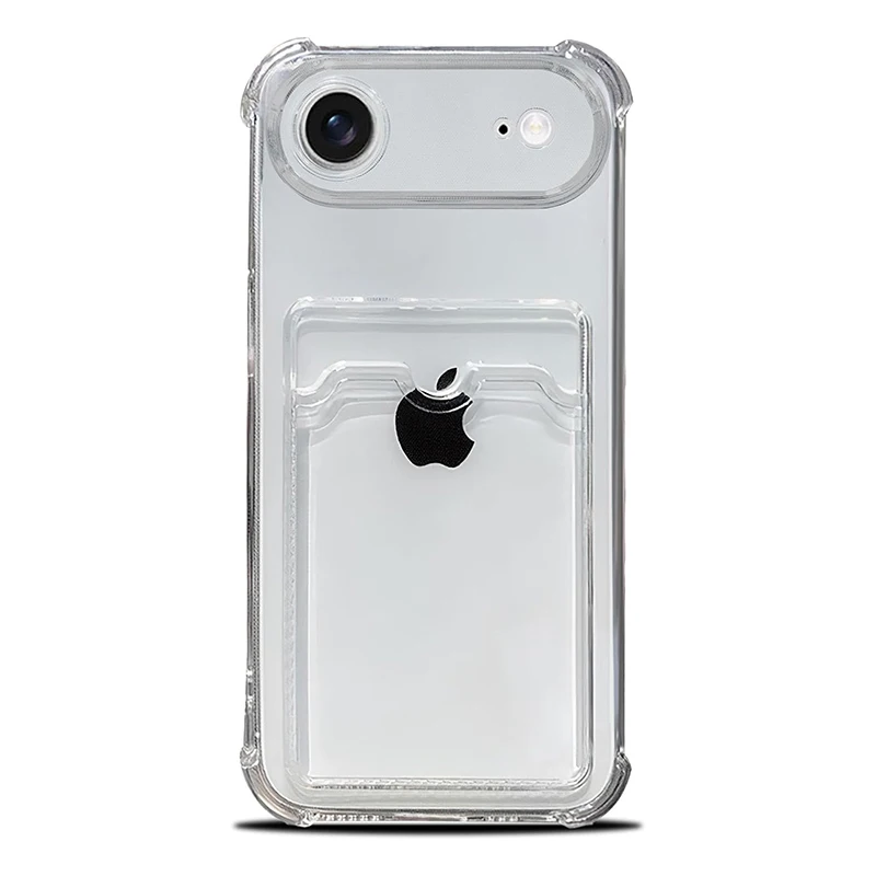 Shockproof Clear Wallet Phone Case with 3D Airbag Ultra Thin Silicone Design
