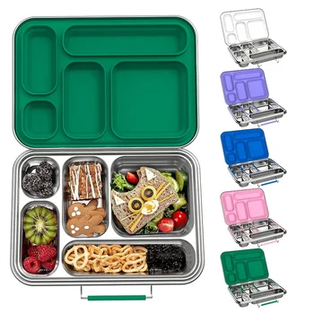 Stainless Steel Leakproof Bento Lunch Box, Sandwich Friendly, Food Safe, Compact, Perfect for Kids Lunch, Adult Lunch 1