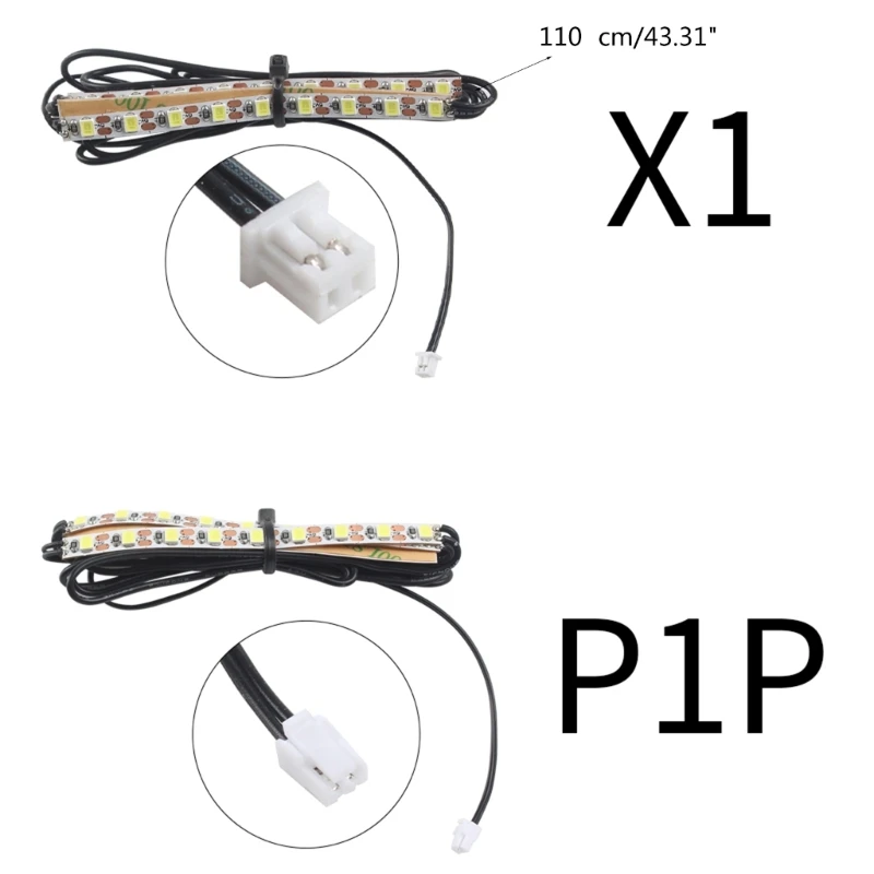 Bambu Lab P1P X1용 3D 프린터 LED 스트립 조명 바 조명 내마모성