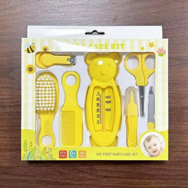 Brushes, Baby Safety Nail Clippers, Baby Care 7-piece Set of Infant Water Temperature Gauge Combination Set, Convenient and Safe