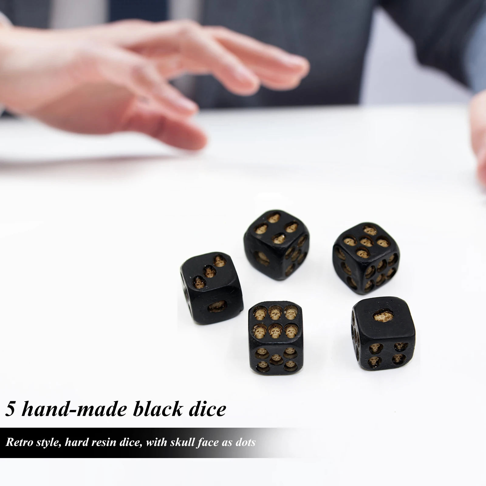 3D Skeleton Face Gaming Dice Gothic Style 5 Pieces Halloween Skull Dice Scary Novelty Table Decoration For Club Pub game dice dice set
