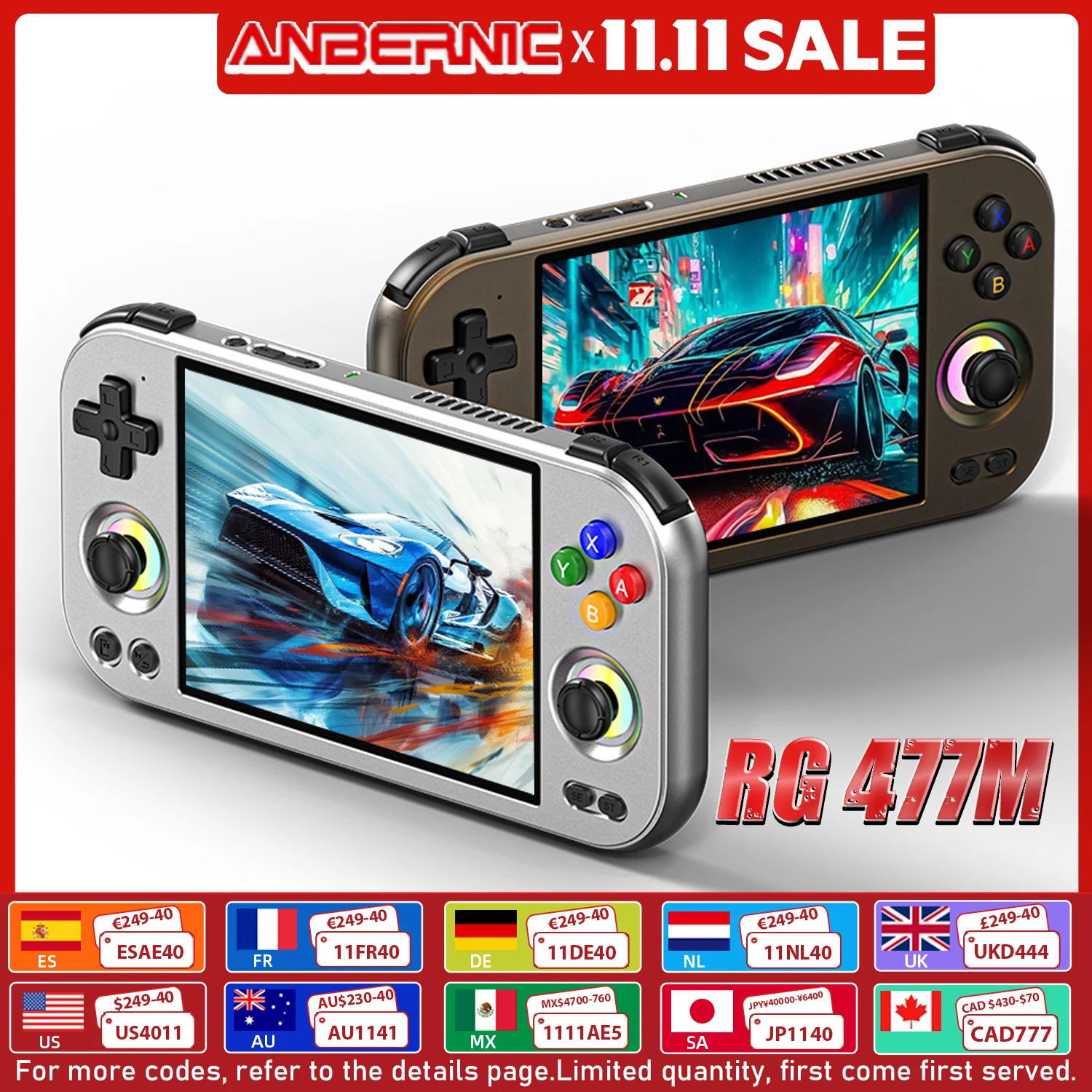 ANBERNIC RG 477M Retro Handheld Game Console Aluminum Alloy CNC