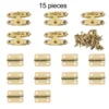 15pcs/set Antique Bronze Hinges 16*12mm With Box Latch Hasp Clasps 26*15mmw/screws Retro Buckle Padlock Wood Jewelry Case Lock 5