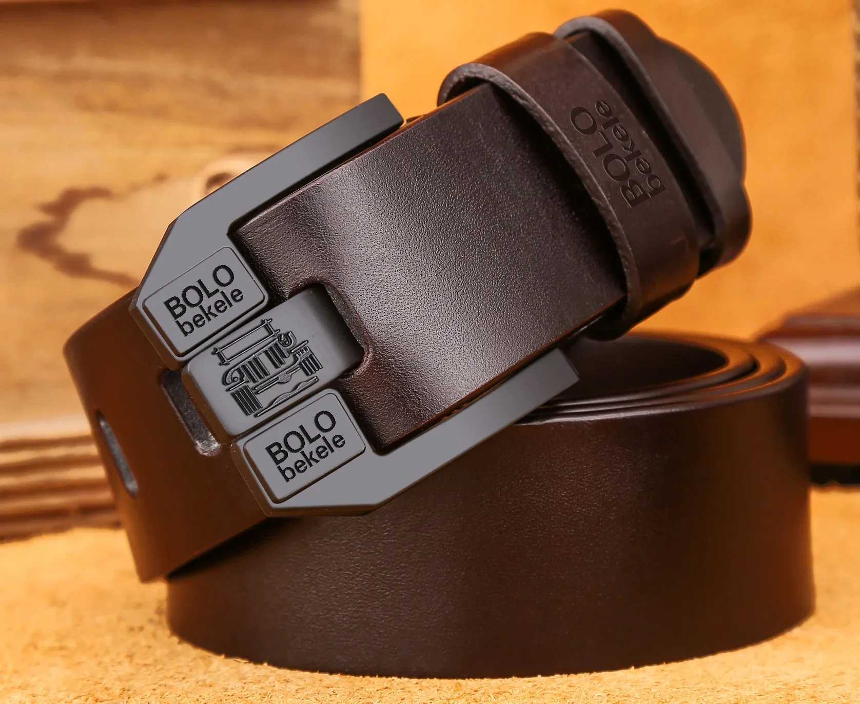 Big flat-black buckle Brown