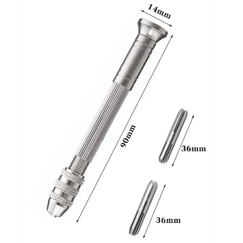 Mini Micro Aluminum Hand Drill With Keyless Chuck HSS Steel Twist Drill Bit Woodworking Drilling Rotary Tools Hand Drill Manual