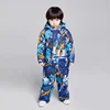 Winter Baby Children Ski Suits Boys Windproof One Piece Suit Girls Waterproof Thickened Insulation Outdoor Snowboarding Jumpsuit 4