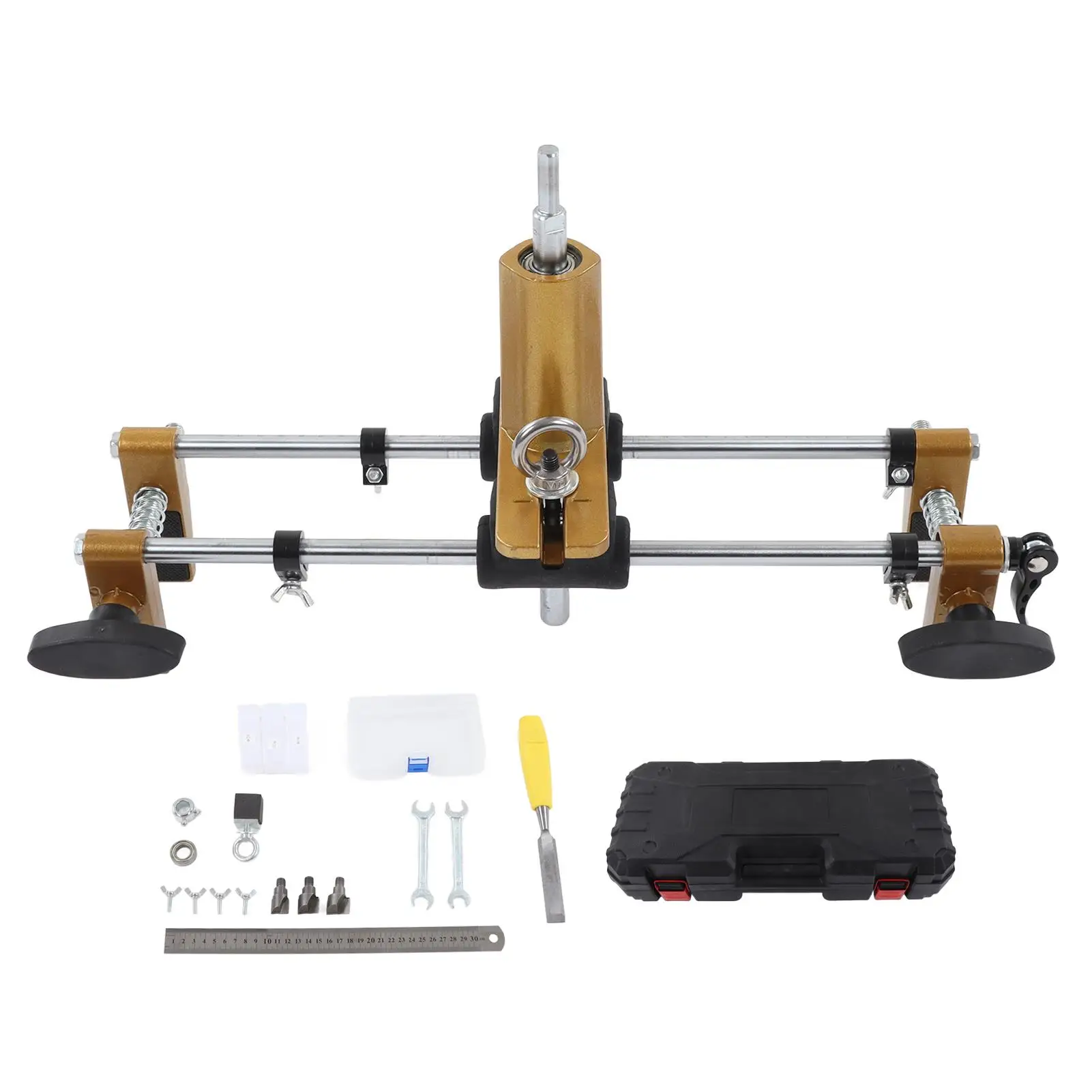 Wooden Door Lock Hole Opener Kit Double Slide Lock Mortiser Slotter Jig Key Hole Drilling Guide Woodworking Tools