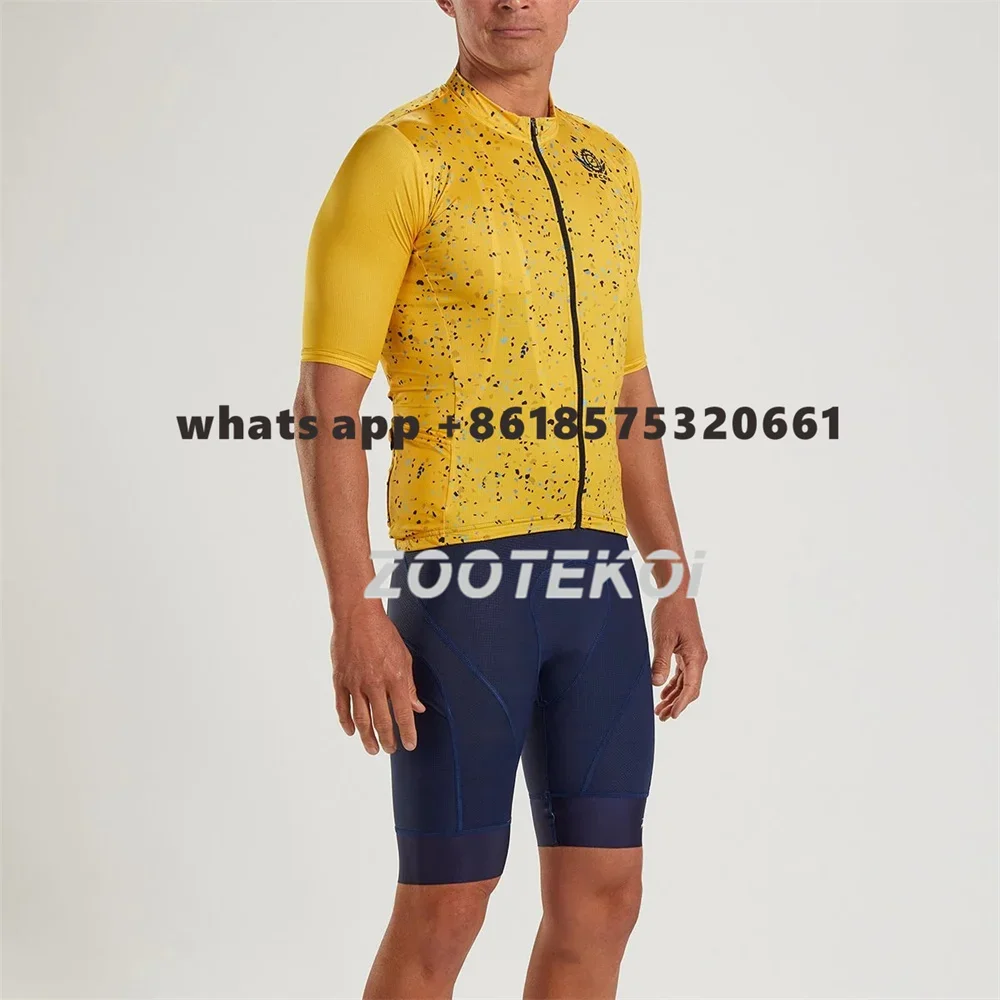 ZOOTEKOI Men Short Sleeve Cycling Jersey suit Shirt MTB Quick Dry Breathable Summer Triathlon set Maillot Ciclismo Hombre
