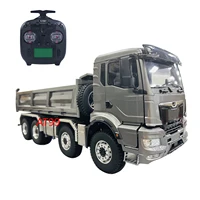 RC Truck 1/14 8x8 RC Hydraulic Dump Truck RTR Metal Cab Radio Control with Light Sound System Remote Control Car Model Boy Toy 1