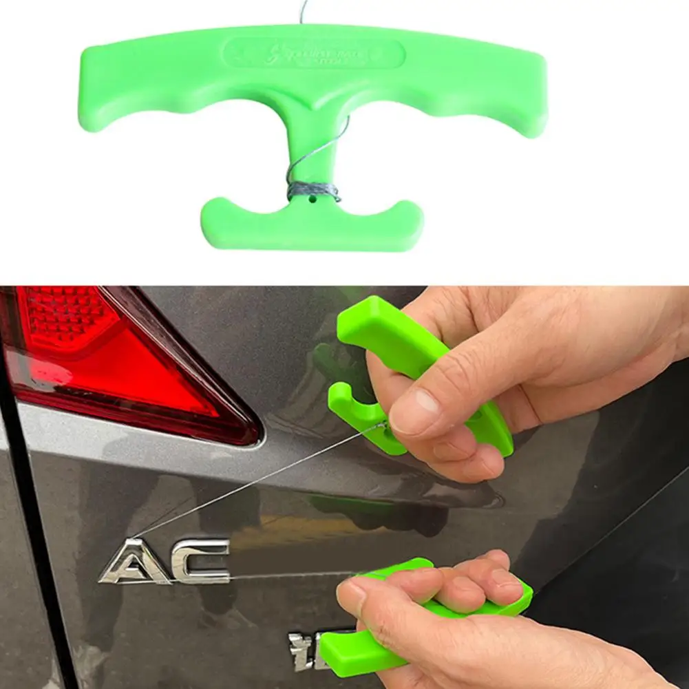 Vehicle Badge and Decal Remover Tool with Nylon Wire Rope and Plastic Handle