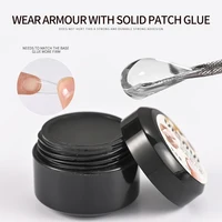 5ml Solid False Nail Tips Gel No-Flowing Transparent Clear Adhesive Rhinestone Patch Gel Tips Nail Extension Bond UV Nail Glue & 2