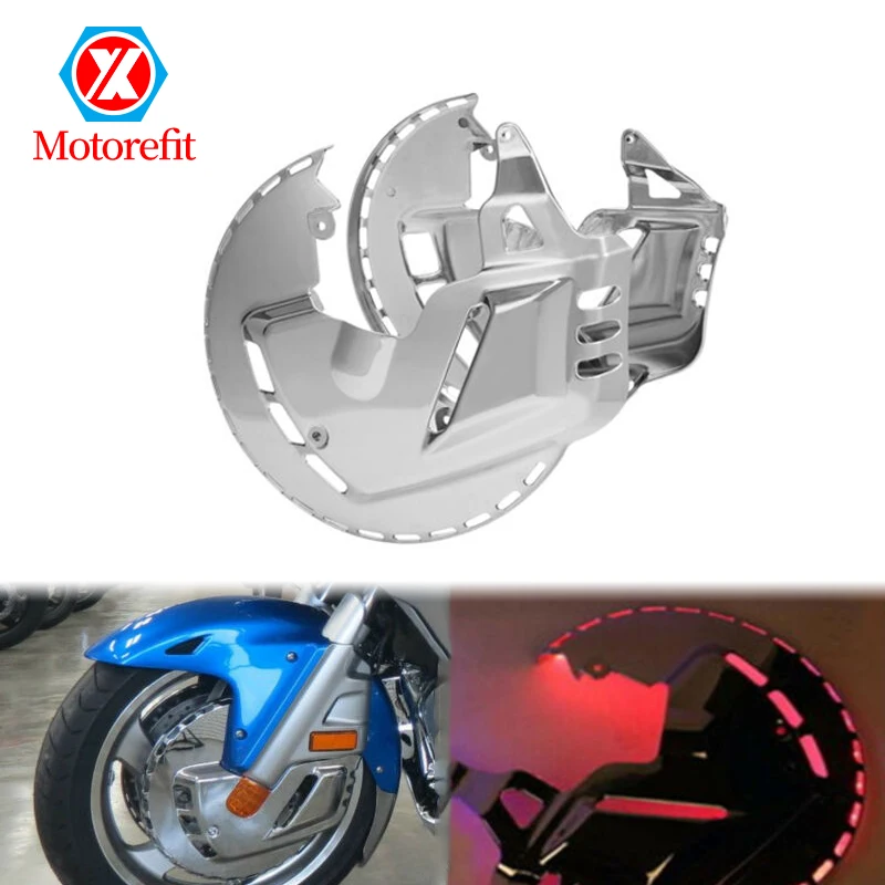 

Chrome Motorcycle Brake Rotor Cover LED Fire Ring for Honda Gold Wing GL1800 2001-2014 F6B 2013-2015