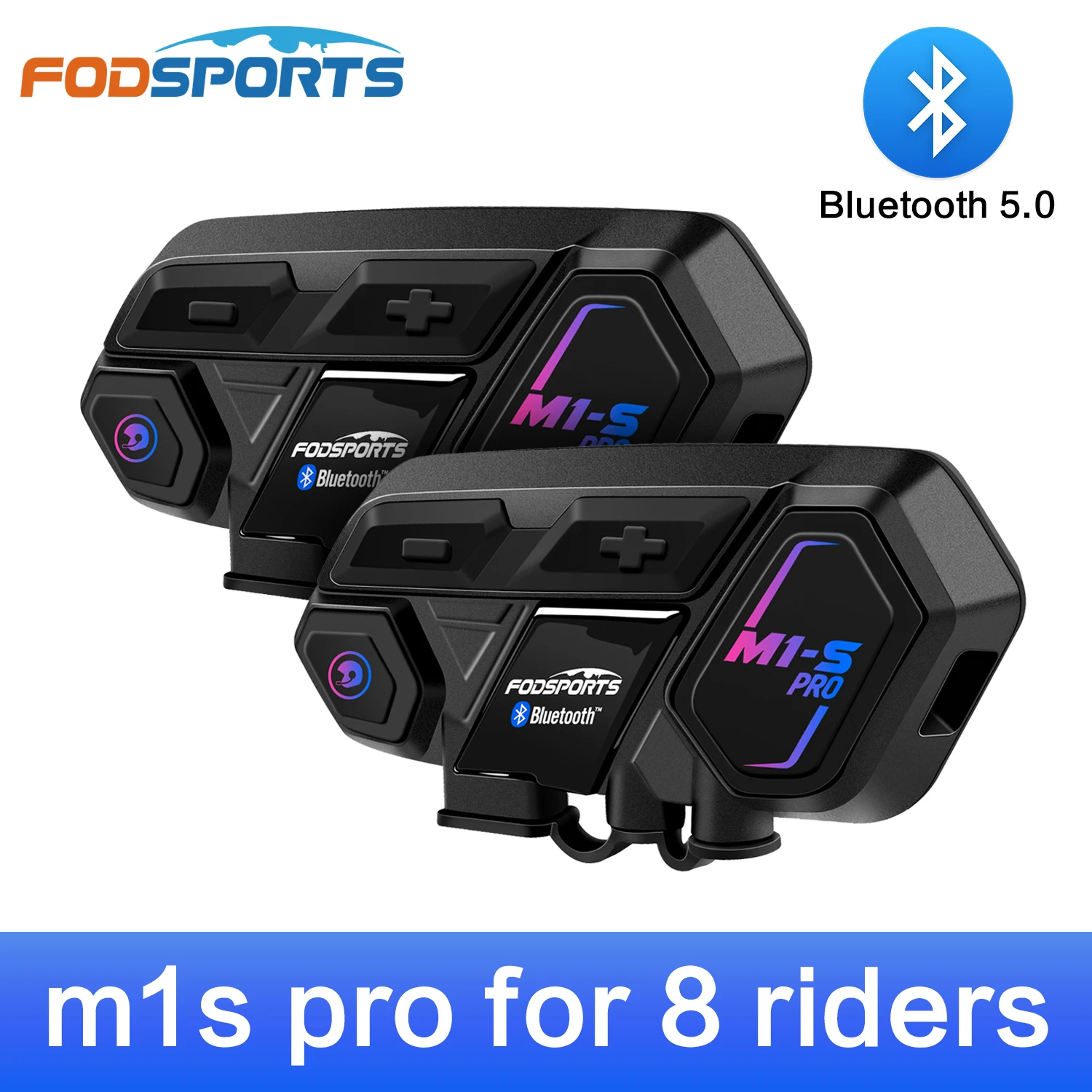 Fodsports 2 Pcs M1s Pro Motorcycle Helmet Wireless Bluetooth