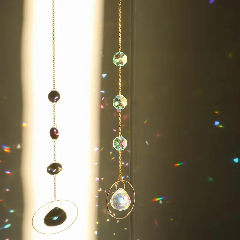 Crystal Sun Catcher Pendant 1pc Rainbow maker suitable for patio garden window home party wedding decoration