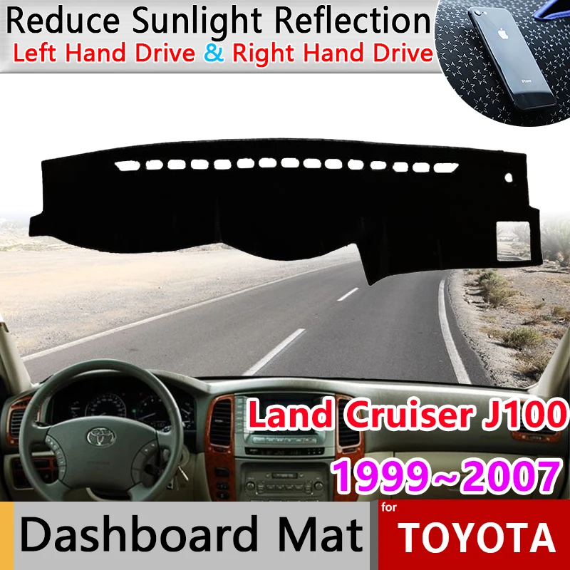 

Car Dashboard Cover Pad for Toyota Land Cruiser J100 LC100 GXL Lexus LX 470 1999~2007 Mat Dashmat Protect Carpet Rug Accessories