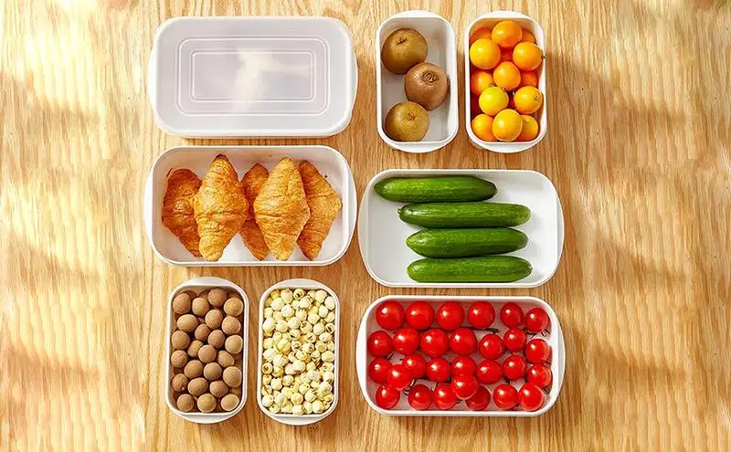 

Refrigerator Food Box With Scale Fruit Storage Containers Portable Fridge Meat Organizer Japanese Scale Crisper Box accessories