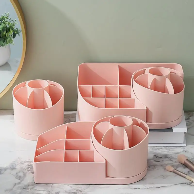 Rotating Pen Container Deluxe Puff Easy To Clean Reasonable Structure Home Supplies Large Capacity Cosmetic Box Large Capacity 4