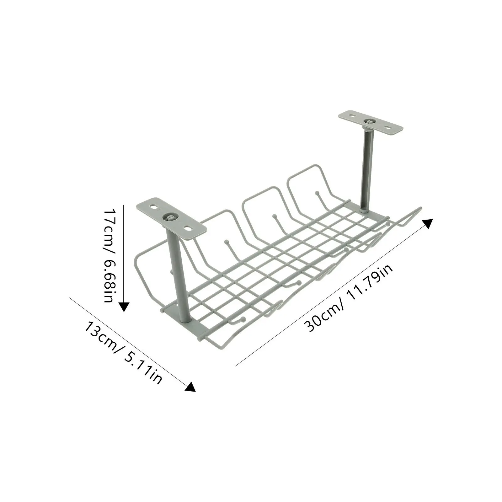2개 세트 책상 케이블 정리함, 책상 아래 케이블 관리 트레이, 멀티탭, 케이블, 전선용 걸이형 바구니 디자인