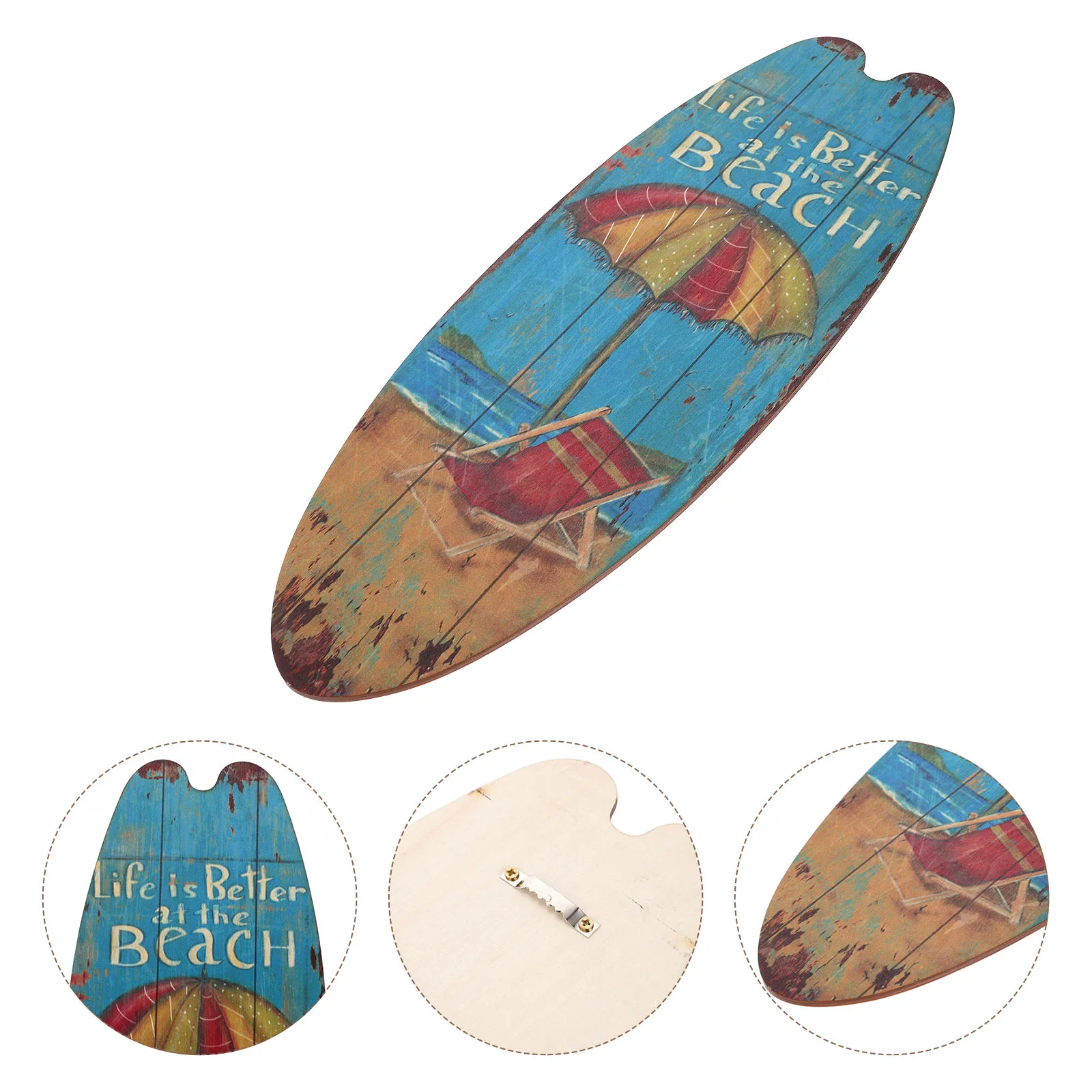 

Surfboard Wooden Sign Ornament Marine Style Decor Creative Hanging Adornment