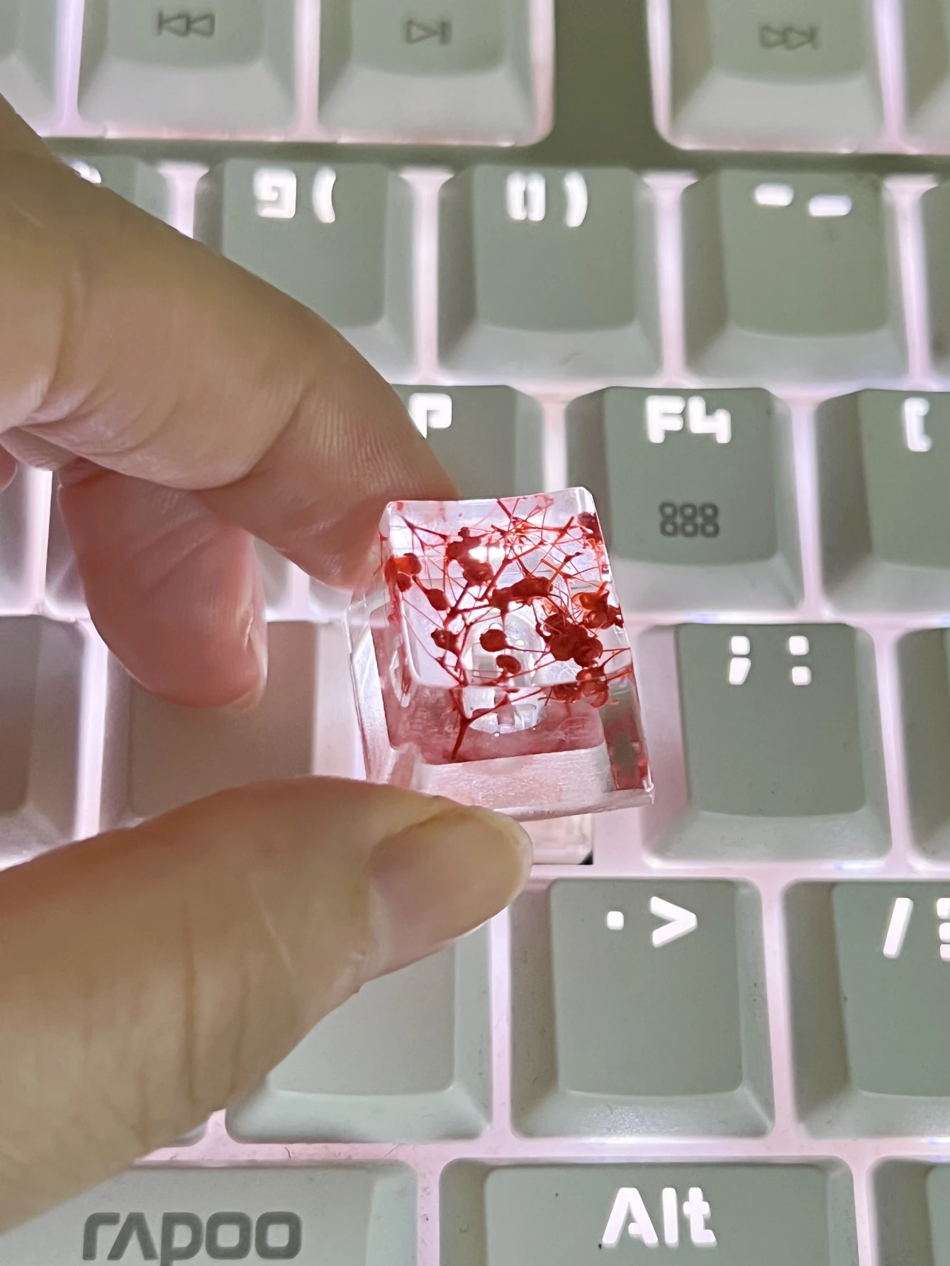 1Pcs Epoxy DIY Translucent Leaves Dry Flowers Paper Mechanical Keyboard Keycaps Universal Accessories