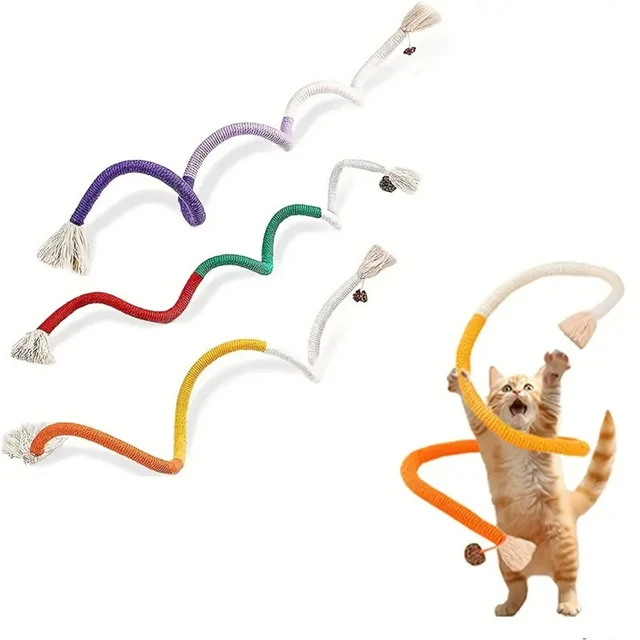 3Pcs Cat Chew Rope Toy Durable Braided Teaser Rope Toy Interactive Pet Relieve Boredom Toy For Kitten Small Dog Teeth Grinding 3Pcs Cat Chew Rope Toy Durable Braided Teaser Rope Toy Interactive Pet Relieve Boredom Toy For Kitten Small Dog Teeth Grinding
