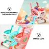 Children's Shopping Cart Learn to Walk Toy Toys Kids Playing Mini Storage Supermarket Simulated Trolley Plastic 6
