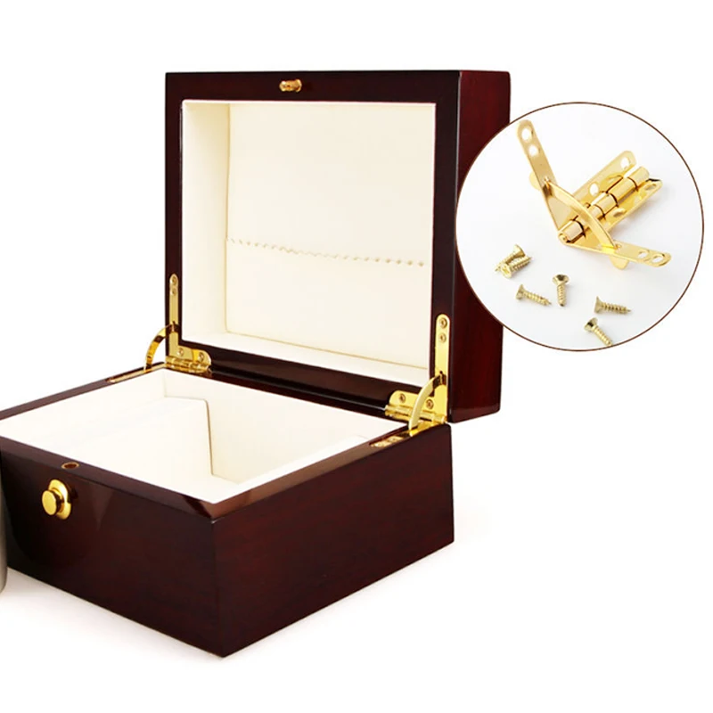 Antique Bronze 90 Degree Support Spring Hinge For Wooden Jewelry Box Gift box furniture Hardware Accessories 30x33mm 10pcs