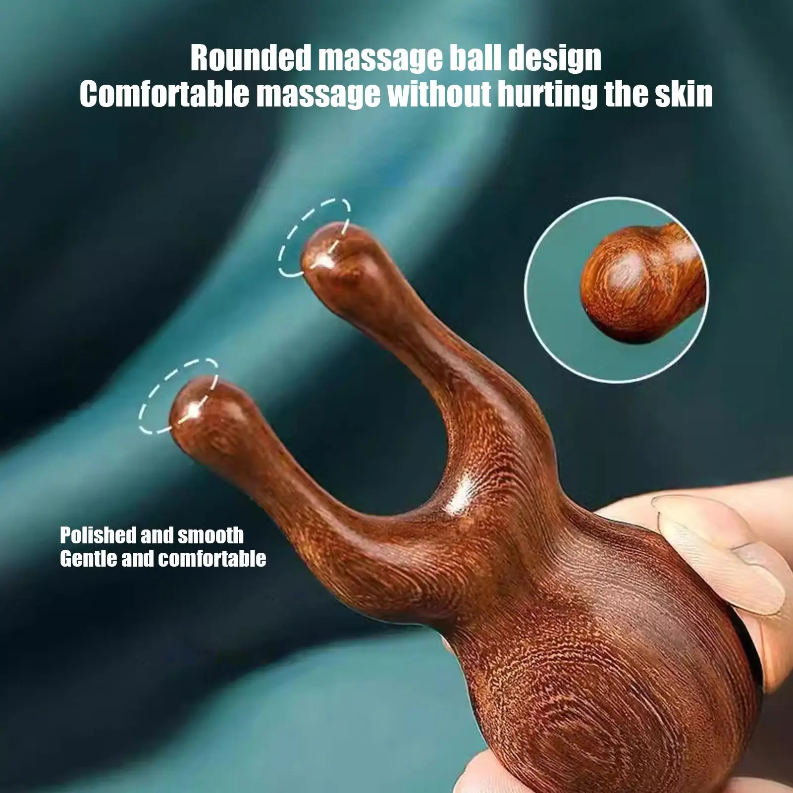 Sandalwood Scalp Massager Sandalwood Deer Antlers Comb Meridians Dredging Scalp Facial Massage Comb Gua Sha Comb Hair Comb