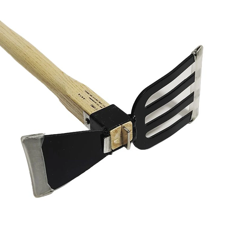 5-Claw Rake with Wooden Handle Garden Rake Hand Cultivator Mini Hoe and Cultivator for Loosening or Weeding Soil