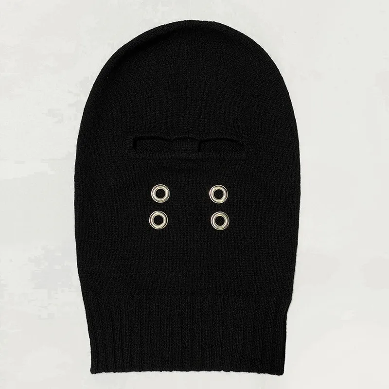 

Winter Warm Caps Rick Knitted Wool Hat Fashion Pullover Beanie Men's Caps Black Solid Owens Keep Warm Women's Hat
