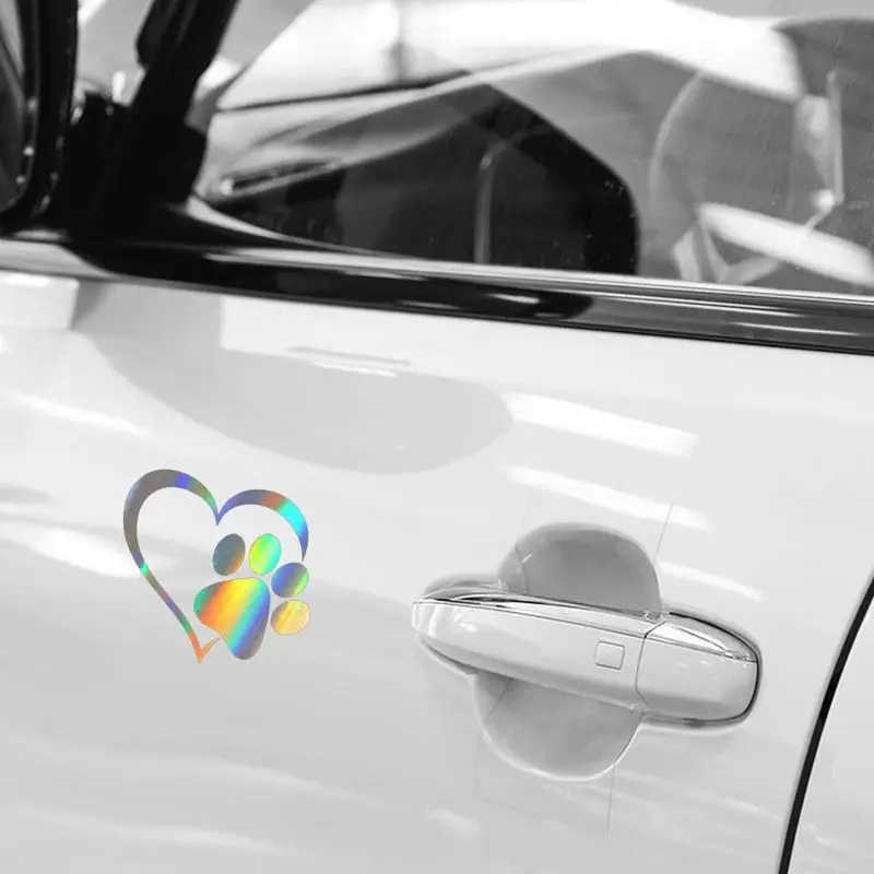 Wall Sticker Print Pet Paw With Heart Dog Cat Vinyl Decal Car Window Bumper Decor For Home Wallpaper wall stickers