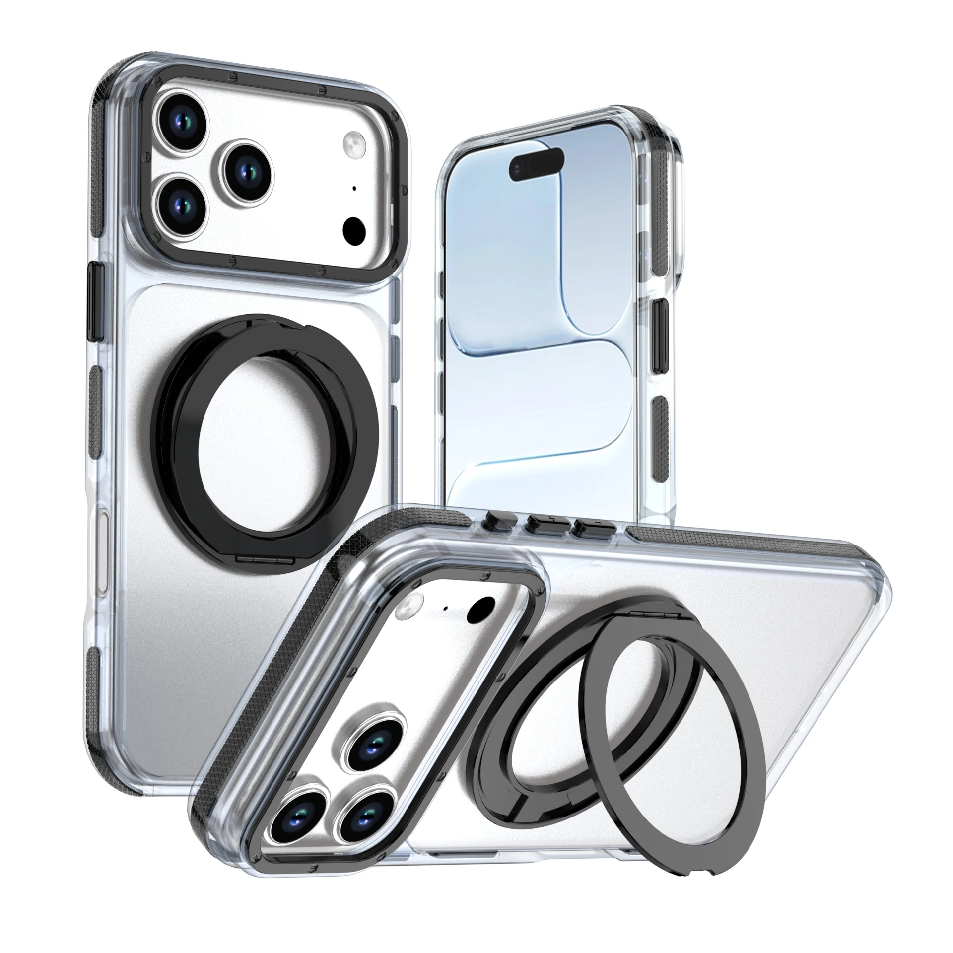 Clear Rotatable Magnetic Stand Shock-Proof Case with Full-Body Protection