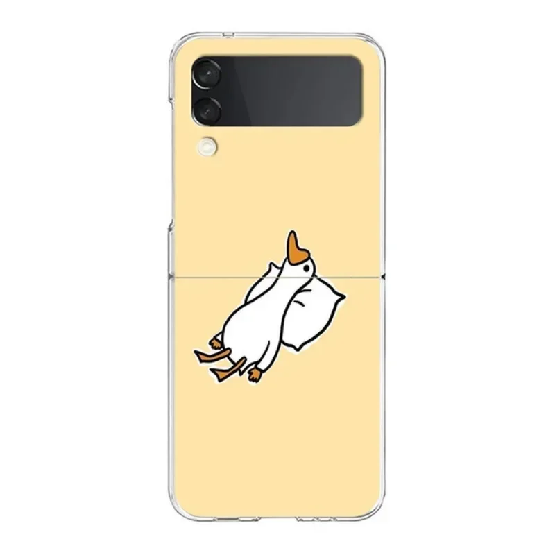 Adorable Cartoon Duck Hard Folding Phone Case - Fun Animal Design Back Cover