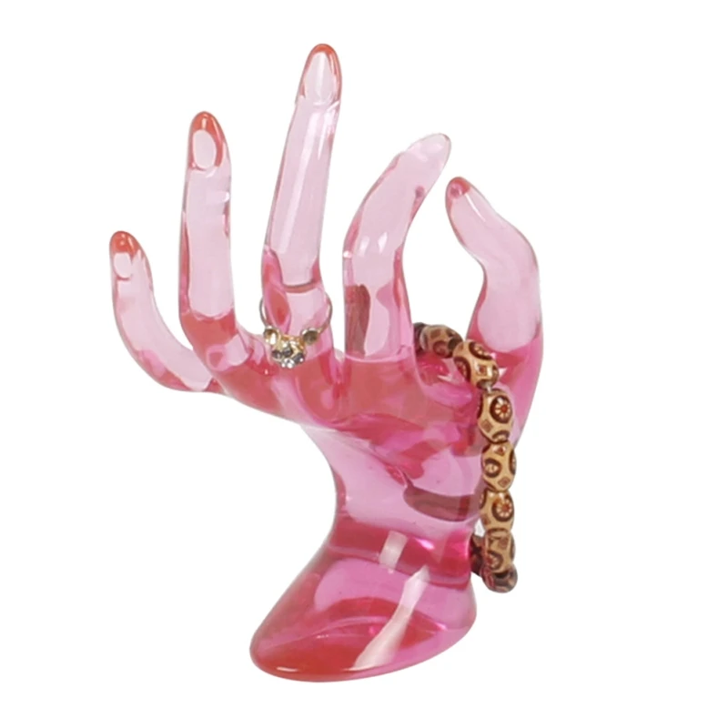 

Ring Holder for Jewelry Y2k Pink Room Decor Aesthetic Hand Shape Necklace Rings Earrings Holder Novelty Gifts for Women Girls