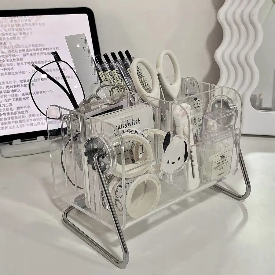 MINKYS Kawaii Pen Holder Make-up Storage Box Desktop Organizer School Office Stationery pen holder desktop storage box stationery organizer stationery storage box