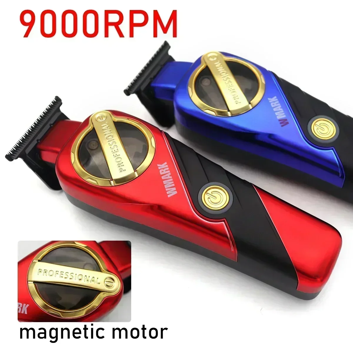 WMARK NG 9213 9000 RPM Magnetic Motor Hair Trimmer for Men DLC T-Blade Zero Gapped Finishing Machine Professional Hair Clipper