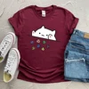 Cat Throwing Dice T-Shirt Role Playing Game Shirt Cute Cat Graphic Tee RPG Tee Funny DND Gaming Shirts Retro Short Sleeve Tshirt 6
