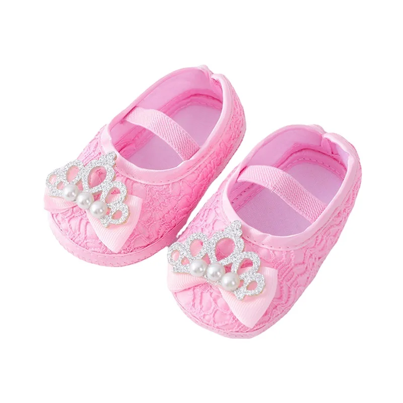

2pcs Set Newborn Baby Girls Princess Mary Jane Shoes Wedding Dress Flat Shoes with Free Headband