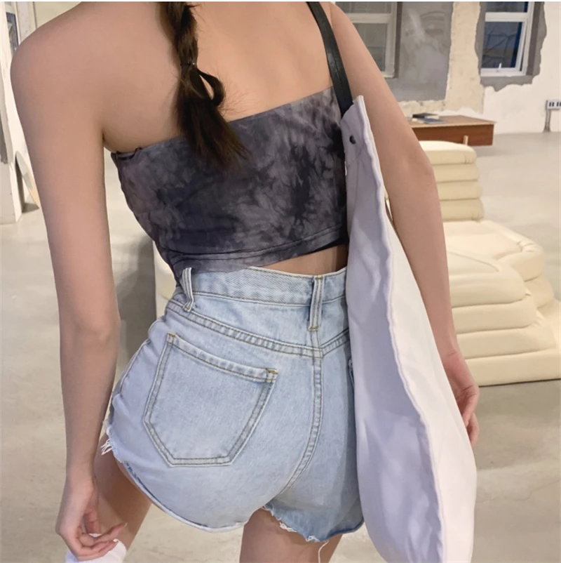 denim shorts Women Ripped Irregular High Waist Blue Denim Shorts Hole Summer Casual Pocket Short Jeans Hot Pants Shorts Fashion Streetwear chino shorts