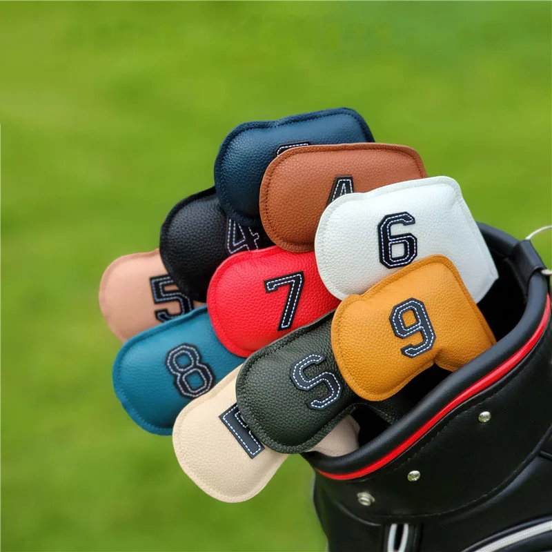 

Simple colour golf iron set with double sided numbers Head Covers Golf Rod Anti-scratch Protective Case Golfs Clubs Headcover