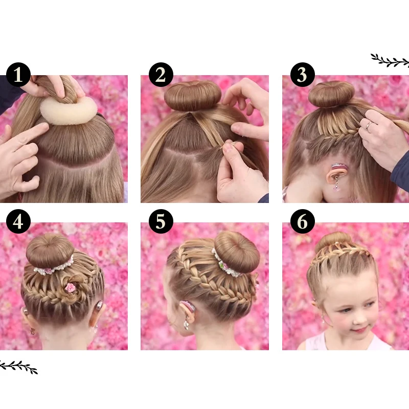 1Pc S M L Black/Brown/Ivory Magic Hair Bun Maker Donut Bagel For Hair Tools Hairpin Hair Accessories For Women Styling Braids 6