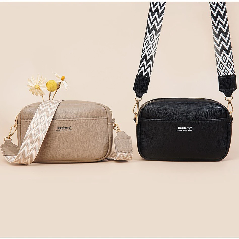 Baellerry Small Crossbody Shoulder Bag for Women, Zipper Closure Mobile Phone Purse, Fashion Casual PU Leather Hands-Free