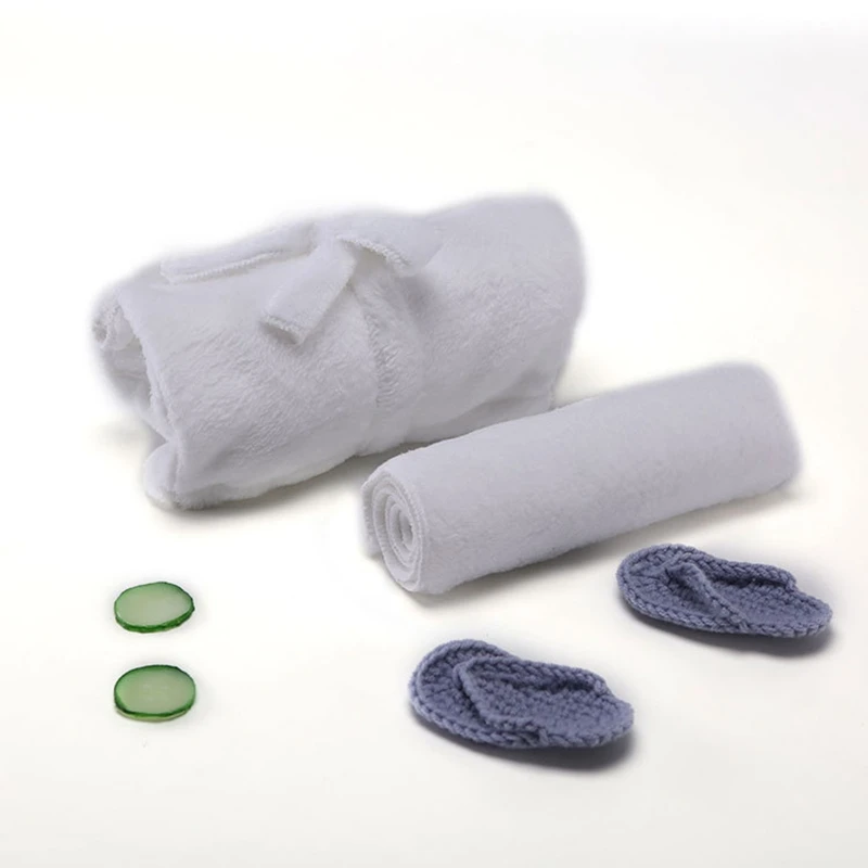 1setNewborn Baby Girl accessories Photography dresses for Props Bathrobes Costume Towel Sets & Cucumber Slices Outfit Robe Posin