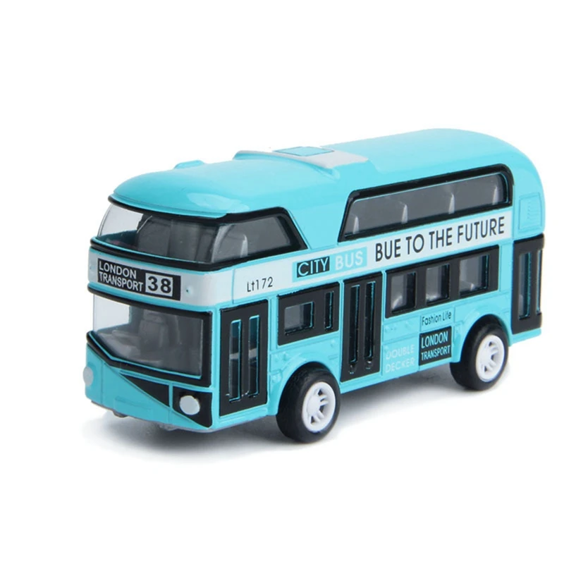 

2X Double-Decker Bus London Bus Design Car Toys Sightseeing Bus Vehicles Urban Transport Vehicles Commuter Vehicles,Blue