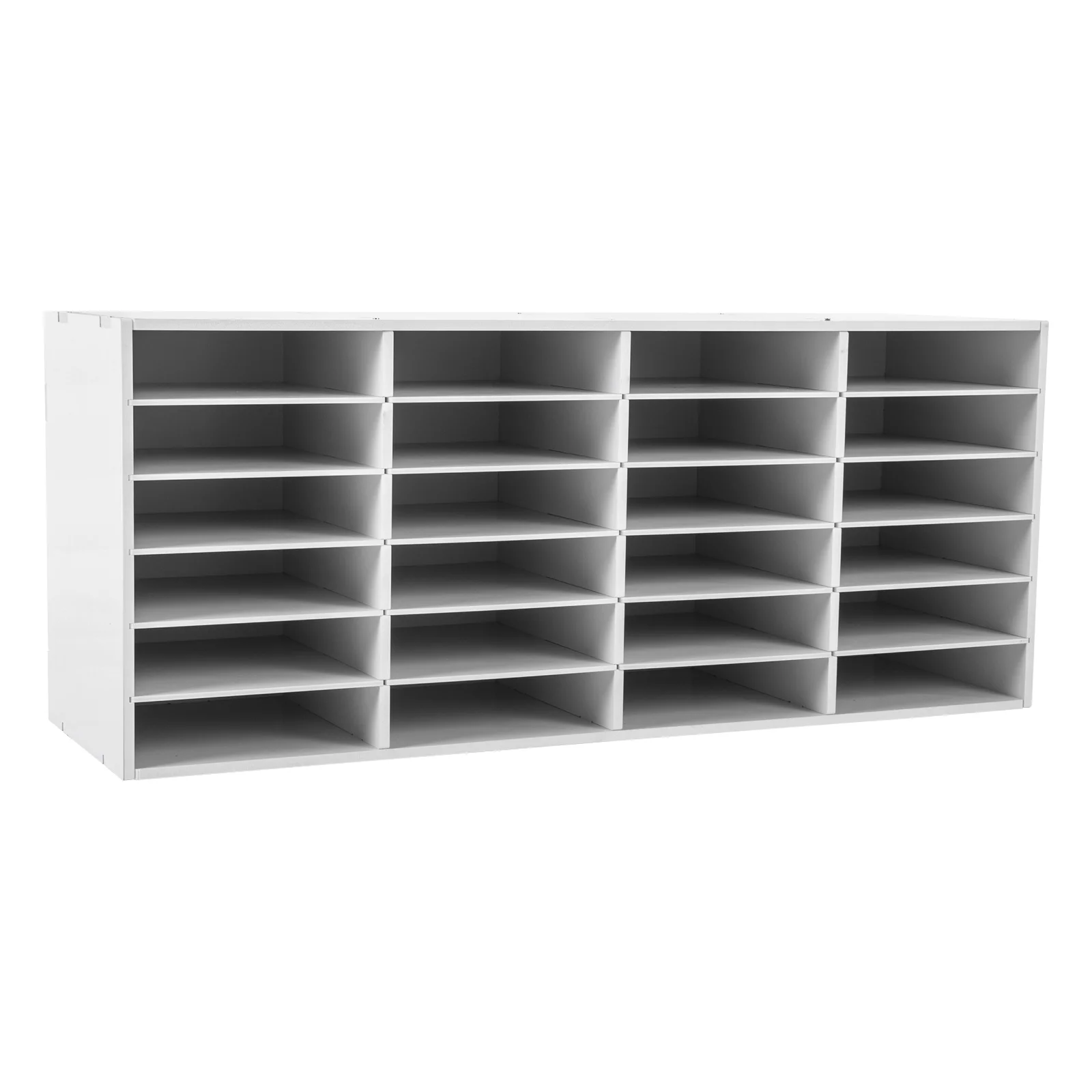 6 Tiers 24 Slots PVC Mail Sorter Organizer Each Slot Load-bearing Capacity 5kg for Home, Library, Office