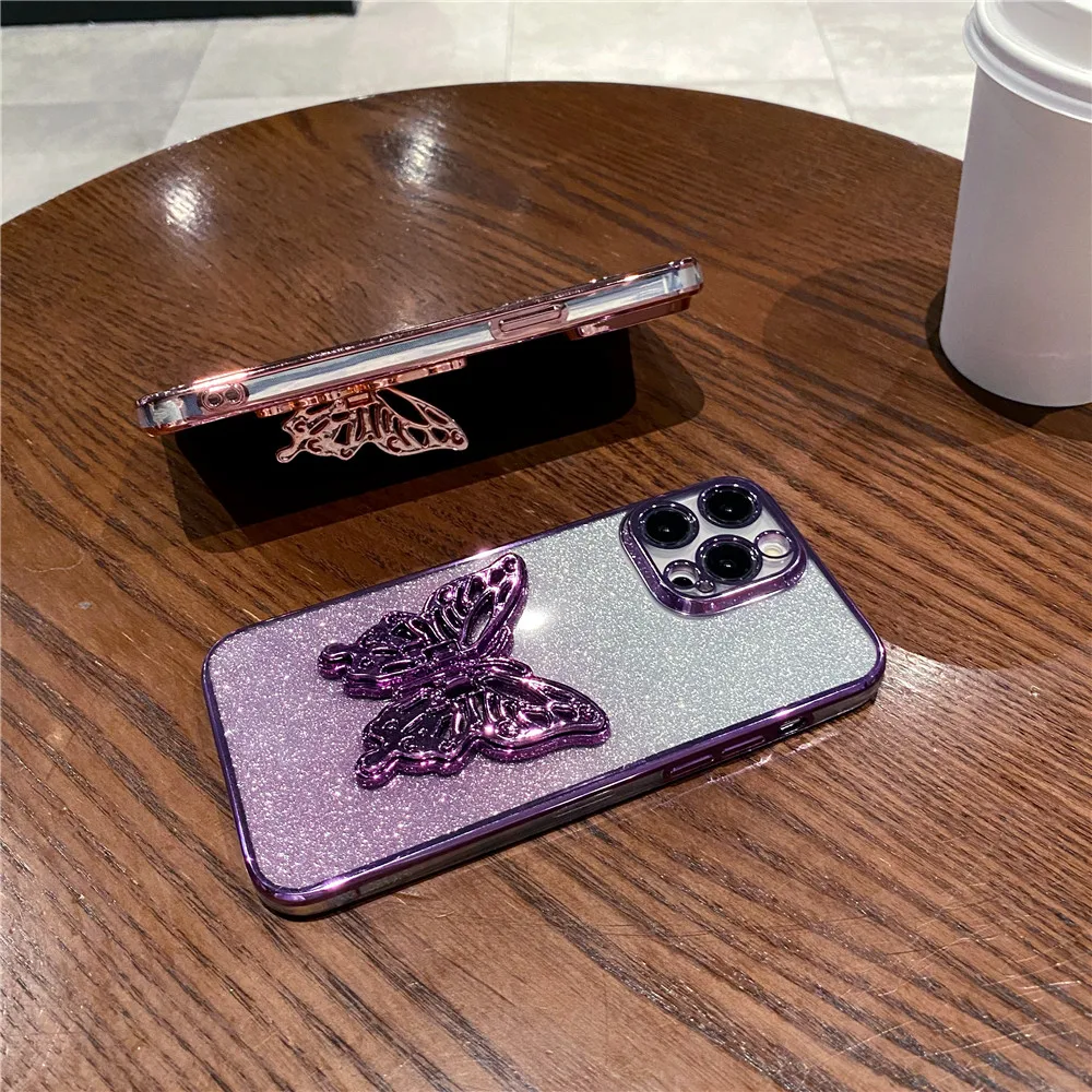 Custodia Con Farfalla Glter Di Lusso Per Xiaomi Redmi Note 9 - Foto 2